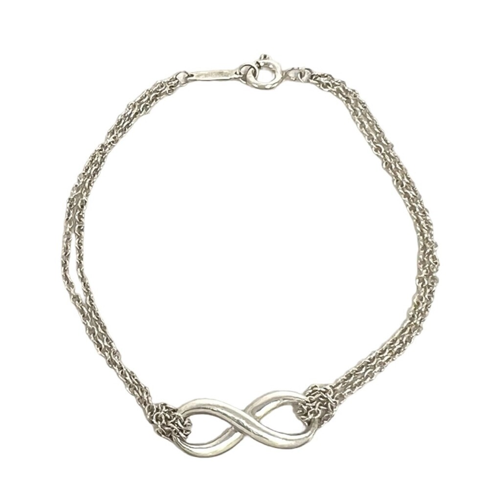 TIFFANY&Co. Tiffany Vintage Infinity Bracelet, Sterling Silver 925 Chain Bang...